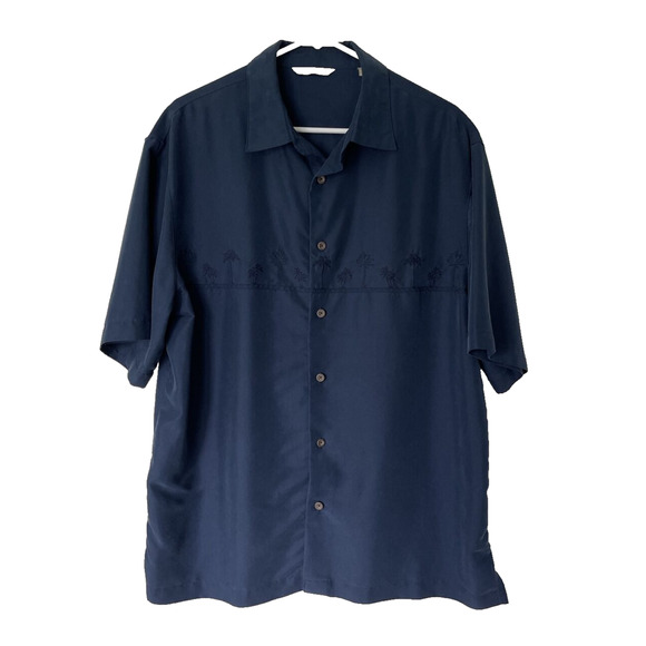 Paradise Collection Men's Shirt, Tropical Themed, Rayon Blend, Navy XL - Picture 1 of 6